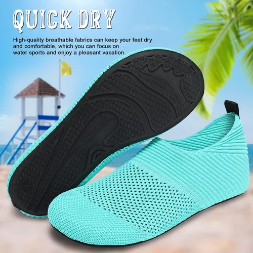 Vista 3 de ANLUKE Zapatos acuáticos para hombre y mujer, descalzos, calcetines acuáticos de secado rápido para playa, natación, surf, deportes acuáticos
