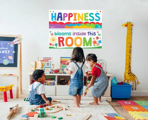 Vista 4 de Sproutbrite Juego de 2 pósteres educativos de 13.5 x 39 pulgadas, pósteres para profesores, pósteres positivos para el aula y decoración de pared