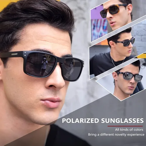Vista 2 de Gafas de sol cuadradas polarizadas para hombres y mujeres con acabado mate gafas de sol con protección UV