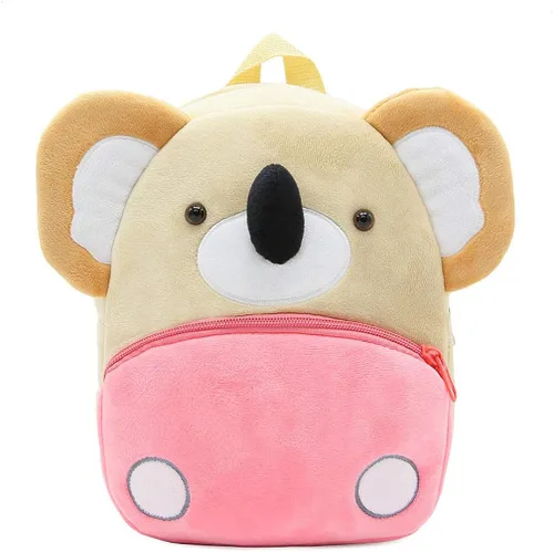 Vista 3 de Ladyzone Mochila para niños pequeños con diseño de animales del zoológico, bonita bolsa de felpa de dibujos animados de 10 pulgadas para niños