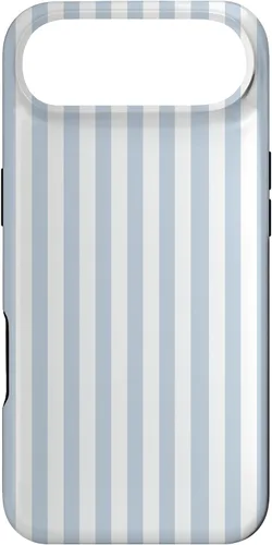 Vista 27 de Funda con patrón geométrico de rayas blancas y azul claro para iPhone 17