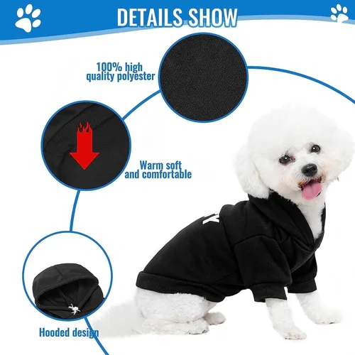 Vista 2 de BINGPET - Sudaderas con capucha de seguridad para perros, suéter para cachorros, abrigos para perros para clima frío, suéter con capucha abrigado