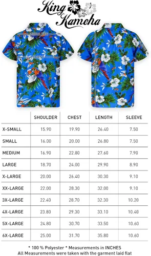 Vista 7 de Mens Vintage-Hawaiian-Shirt Casual-Short-Sleeve Button-Down Bird-Designs