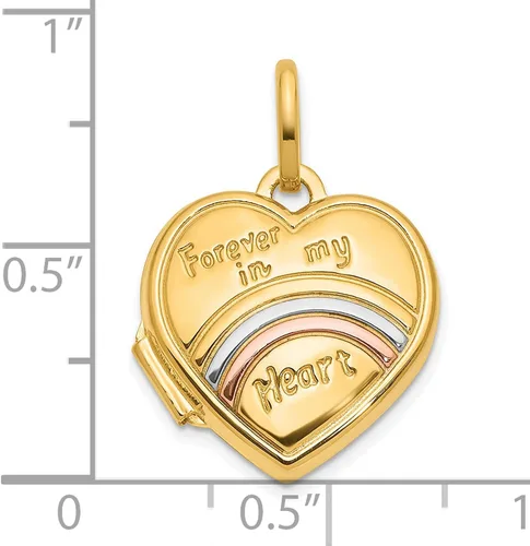 Vista 5 de Medallón de corazón en oro amarillo de 14 k, 0.591 in, 0.827 in x 0.591 in, Metal