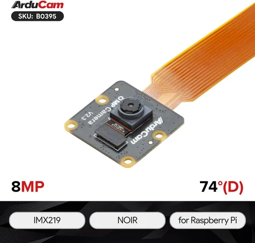 Vista 2 de Arducam para Raspberry Pi Noir módulo de cámara, 8MP IMX219 RPi-CAM-V2 visión nocturna para Raspberry Pi 5, 4B, 3B+, 3B, 2B, Pi Zero y W