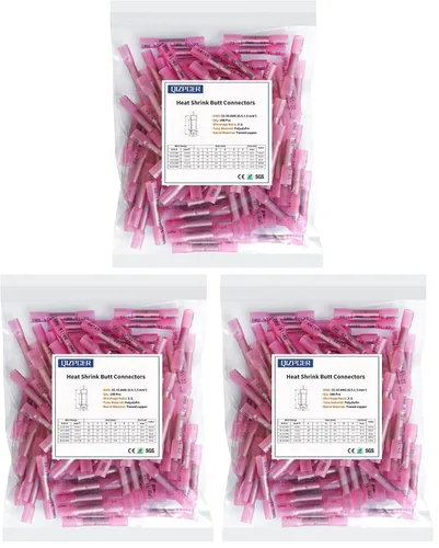 Vista 12 de Conectores a tope termorretráctiles, 12-10 AWG, 50 unidades, amarillos, impermeables, terminales de crimpado, conectores de cable eléctrico, empalme