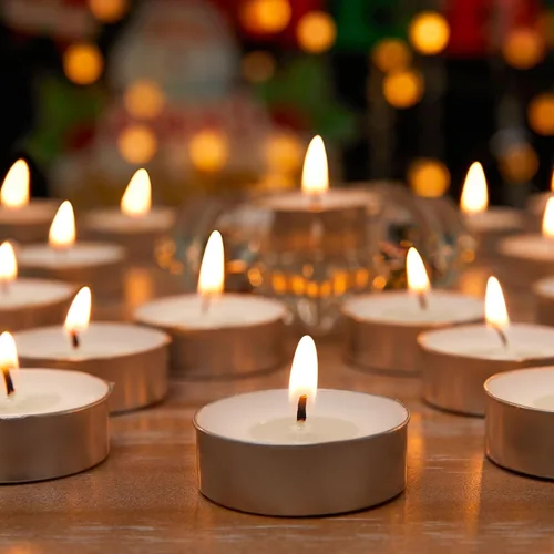 Vista 10 de Velas de Té a Granel - Paquete de 300, Más de 4.5 Horas de Combustión Completa, Velas de Té Sin Aroma, Sin Humo, Llama Brillante, Velas de Té