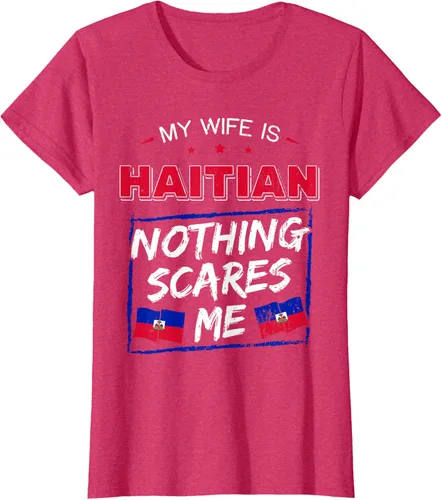 Vista 7 de My Wife Is Haitian Republic of Haiti Heritage Roots - Camiseta con bandera, Negro, S