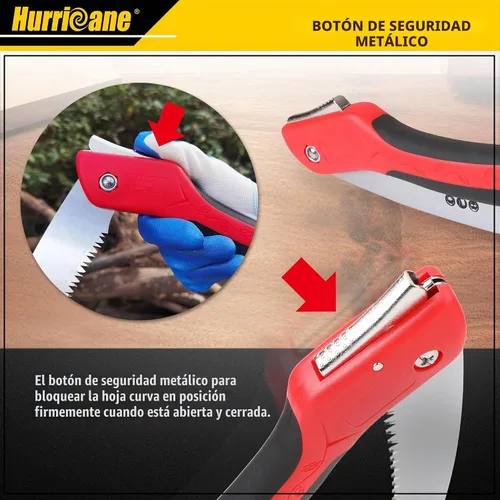 Vista 3 de HURRICANE Sierra plegable/implemento de poda de 10 pulgadas/engranaje de corte de madera/cortador de árbol de campamento con hoja curva SK5/dientes