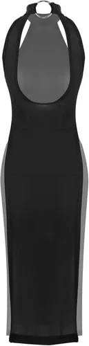 Vista 2 de Vestido de lencería sexy con cuello halter ultra fino para mujer, con piernas de abertura alta, camisón Cheongsam para discoteca