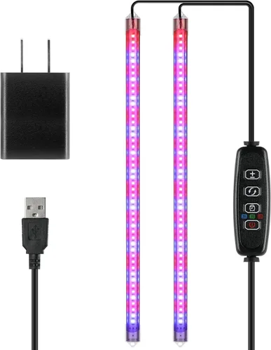 Vista 15 de iPower Luz LED de crecimiento con espectro completo para plantas de interior, cuello de cisne ajustable, 5 niveles regulables, 3 modos de Blanco