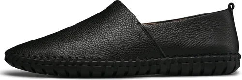 Vista 6 de Mocasines de cuero genuino para hombre, suaves, transpirables, hechos a mano, con costuras a la moda, casuales, ligeros, zapatos de vestir