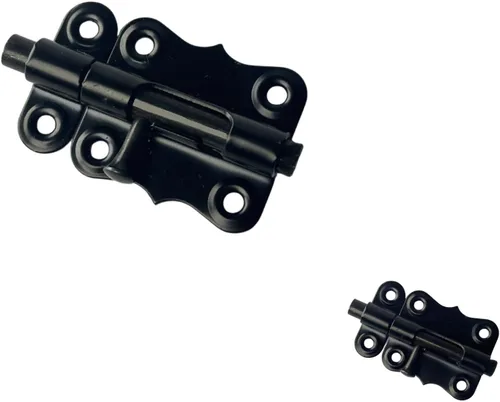 Vista 9 de QCAA Perno de barril deslizante, 2 1/2 ", acero, recubierto negro, paquete de 2, hecho en Taiwán