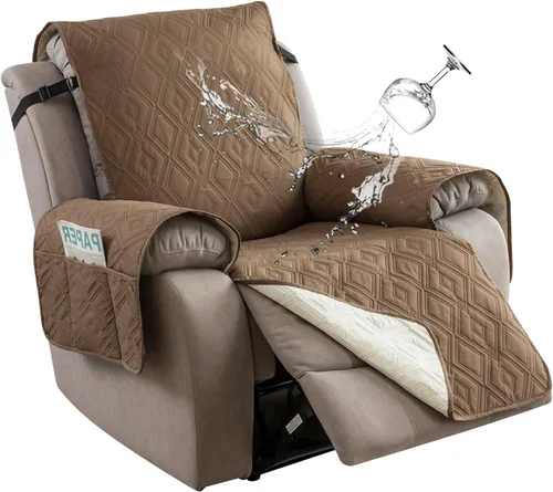Vista 35 de Genina - Funda impermeable para sillón reclinable de dos plazas, funda antideslizante para sofá, funda para sofá reclinable de 2 plazas, funda