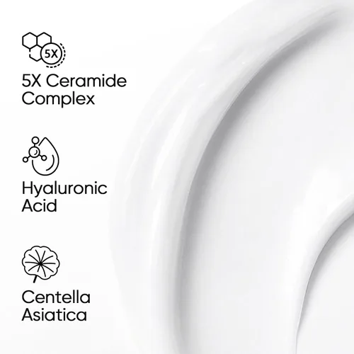Vista 4 de SKINTIFIC Hidratante facial con 5 ceramidas, crema reparadora de barrera hidratante para pieles sensibles/aceitosas, ácido hialurónico y centella