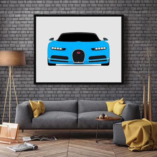 Vista 9 de Custom Car Posters Handmade Poster compatible with Bugatti Chiron Sport (2016-Present) Print Wall Art Décor - 8x10 Metallic Print (Unframed)
