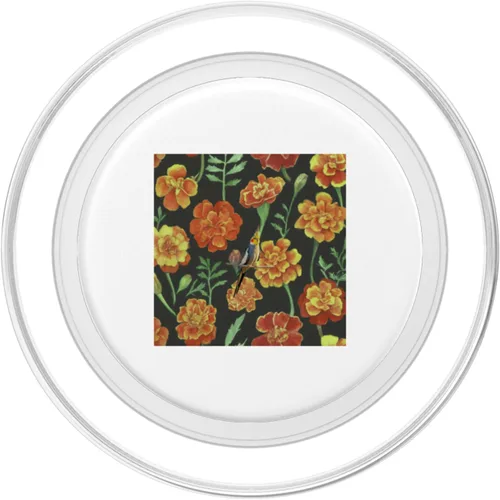 Vista 2 de Cockatiel Marigolds Yellow Orange Vintage Plant Pattern PopSockets MagSafe PopGrip for iPhone