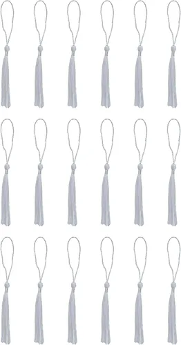 Vista 13 de SOWAKA 30 piezas de mini borlas suaves con lazo para manualidades, proyectos de manualidades, aretes, fabricación de joyas, recuerdo, graduación