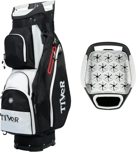 Vista 8 de TIVOR 2026 Golf Cart Bag with 15-Way Full-Length Divider Top, 12 Pockets, Premium Silent Golf Cart Bag with Rain Hood for Men，Fits Jumbo Grips