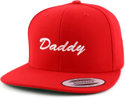 Vista 5 de Trendy Apparel Shop Flexfit Daddy Script Font Bordado Estructurado Flatbill Snapback Cap Carbón vegetal