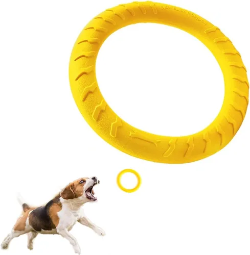 Vista 12 de Disco Volador Flotante Duradero Indestructible para Perros Grandes, Juguetes de Anillo para Masticadores, Piscina, Natación, Lanzamiento, Atrapar