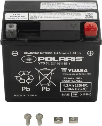 Vista 3 de Polaris 4011181 - Batería AGM de 12 V, 4 AH para modelos ATV específicos, OEM original