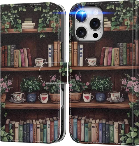 Vista 109 de DEENAKIN Funda tipo cartera para iPhone 15 con tarjetero + clip para efectivo, bloqueo RFID, protección contra caídas de grado militar y obras
