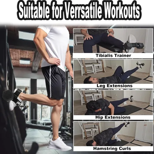 Vista 4 de Dumbbell Foot Attachment, Tibialis Trainer, Adjustable Ankle Weights, Leg Workouts at Home for Hip Flexors,Ankle Straps for Weight Lifting,Shin