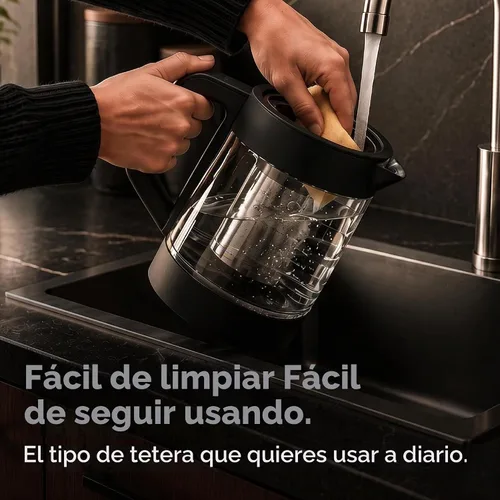 Vista 8 de Vianté - Tetera eléctrica con infusor para hojas sueltas. Elaborador de té caliente con control de temperatura y apagado automático. Tetera