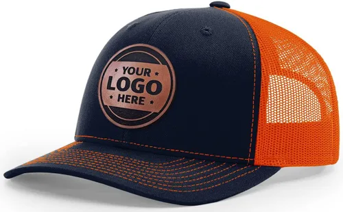 Vista 16 de Sombrero de parche de cuero de camionero personalizado grabado con láser