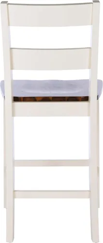 Vista 7 de SAFAVIEH Home Collection Izzy Taburete blanco y natural de 24 pulgadas (juego de 2)