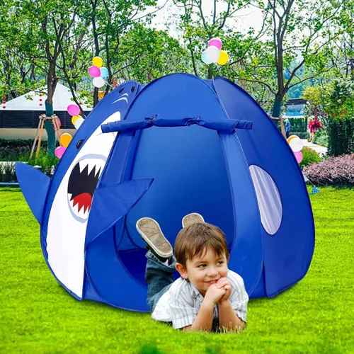 Vista 5 de Tienda de campaña de juegos para niños, tienda de campaña desplegable con diseño de tortugas con configuración automática para niñas y niños