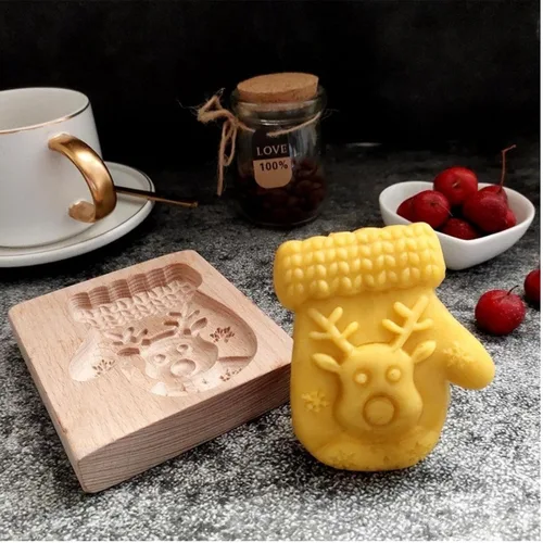 Vista 21 de Molde de Galletas de Madera Tallada con Pájaro - Cortador de Galletas de Jengibre DIY con Prensa de Relieve