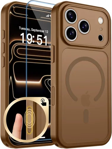 Vista 80 de zapica Funda magnética para iPhone Air, con protector de pantalla de vidrio templado, compatible con MagSafe, translúcida mate, a prueba de golpes