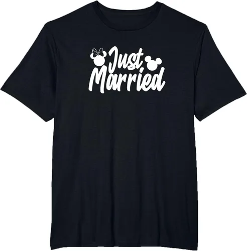 Vista 16 de Disney Mickey & Friends Mickey & Minnie Just Married Lyrics Camiseta Negro