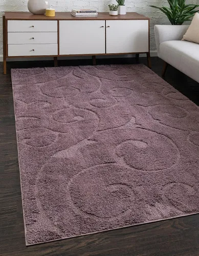 Vista 15 de Rugs.com - Alfombra de la colección Botanical Shag, alfombra de pelo de 4 x 6 pies color beige perfecta para salas de estar, comedores grandes