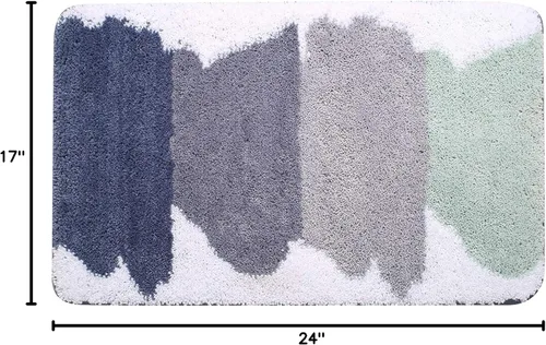 Vista 3 de Alfombra de baño suave, antideslizante, absorbente, lavable a máquina y secar, alfombra de baño para bañera, ducha, baño, suelo, interior, 24 x 17