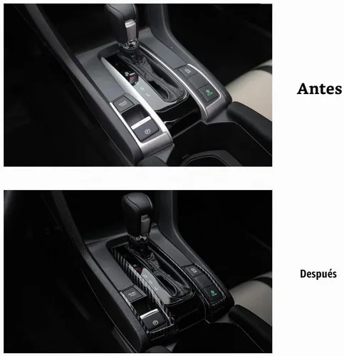 Vista 7 de Thenice Moldes de maletero de cambio de marchas CVT para Honda Civic 2016 Fibra de carbono