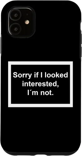 Vista 8 de Sorry if I Looked Interested, I'm not. Funny Black Phone Case for iPhone 17