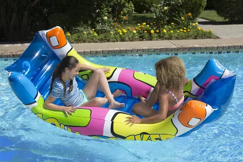 Vista 5 de Poolmaster Flotador de piscina, Aqua Rider 88 de largo x 52 de ancho, desinflado