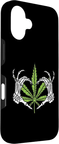 Vista 3 de iPhone 16 Skeleton Hand Heart Lazy DIY Halloween Costume Weed Stoner Case