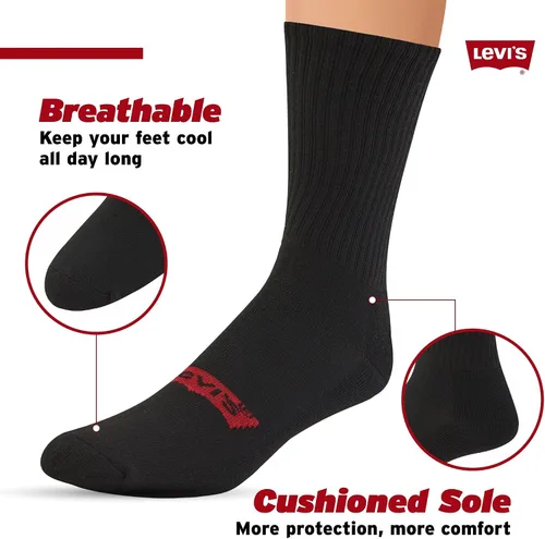 Vista 3 de Levi's Calcetines para hombre, 10 pares de calcetines tobilleros de corte bajo para hombre, calcetines deportivos de primera calidad para hombre