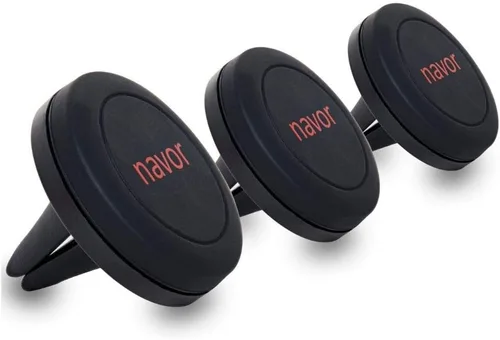 Vista 7 de Navor Soporte magnético universal para automóvil con ventilación de aire en color negro para iPhones y dispositivos Android
