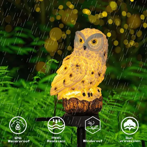 Vista 5 de Luces Solares de Jardín con Águila - Decoración al Aire Libre con Luces LED de Camino, Estatua de Animal