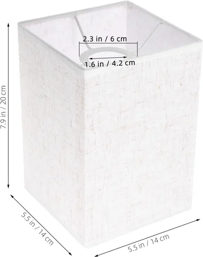 Vista 2 de Baluue Pantalla rectangular de lino de 7.87 x 5.51 x 5.51 pulgadas, cubierta de lámpara de mesa para lámparas de piso y escritorio, protección