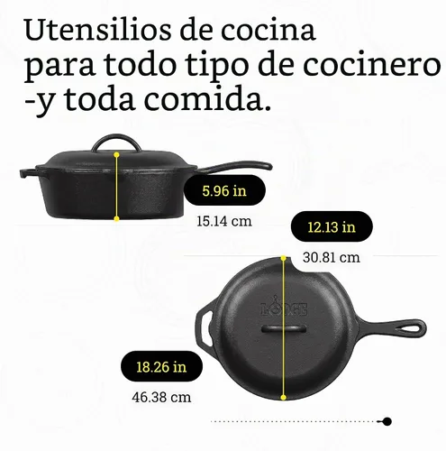 Vista 5 de Freidora Lodge con tapa para pollo, 3 cuartos de galón, Negro