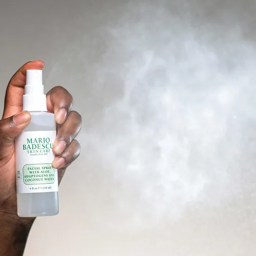 Vista 2 de Mario Badescu Spray facial fijador con aloe y agua de coco, spray de maquillaje refrescante e hidratante, sin alcohol, sin fragancia, sin tintes ni