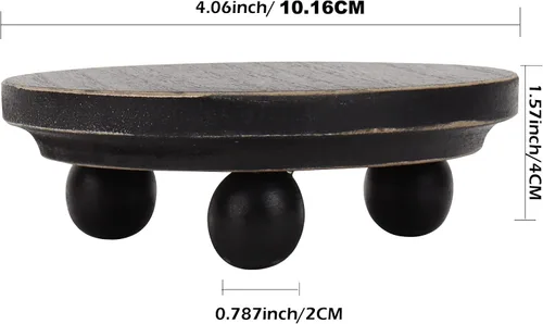 Vista 6 de Defined Deco - Mini elevadores de madera para exhibición, pequeños elevadores redondos de madera de 4 pulgadas, soporte de exhibición de pedestal