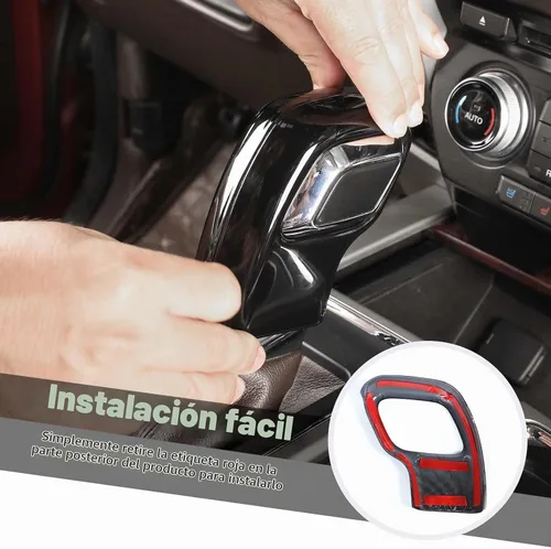 Vista 6 de Jimen Compatible con Ford F150 2015-2020, Cubierta de Perilla de Palanca de Cambios Accesorios de Acabado Interior (Negro)