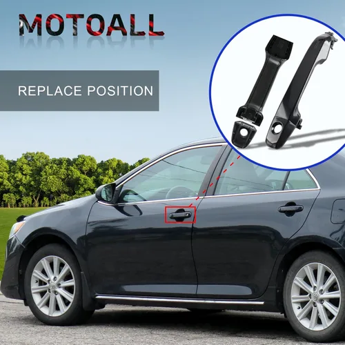 Vista 5 de MOTOALL Nuevo 6921106090 Manija de puerta exterior delantera izquierda lado del conductor para 2012-17 Toyota Camry Negro